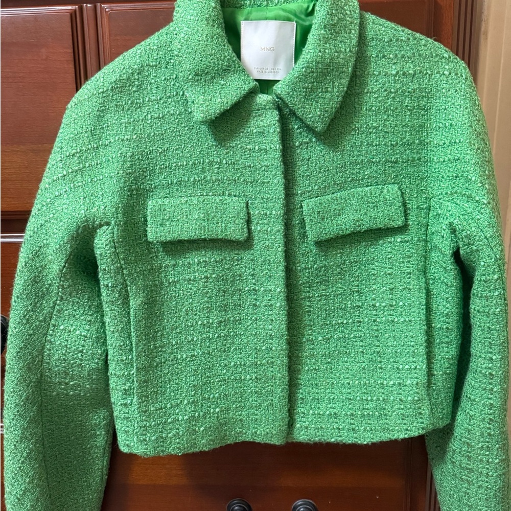 Mango Vibrant Green Textured Blazer new without tag